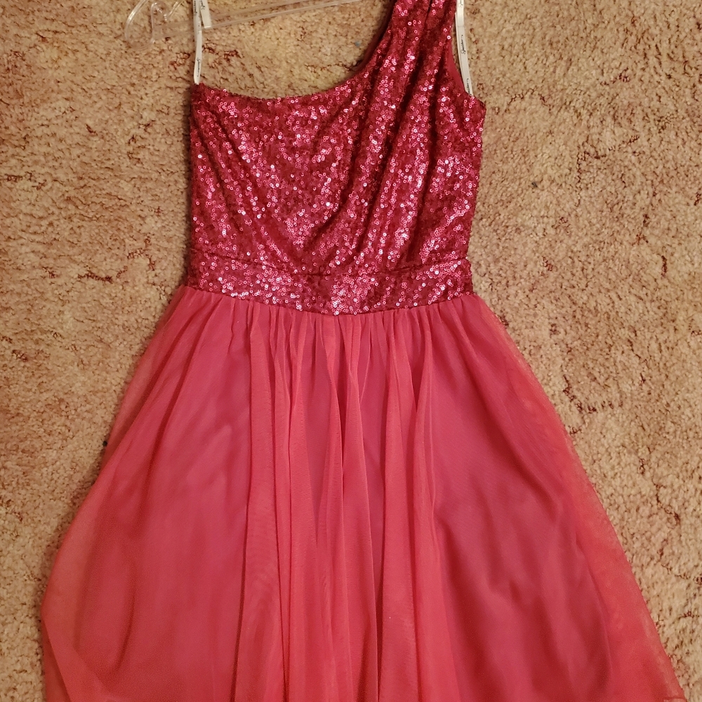 Pink One Shoulder Cocktail Dress